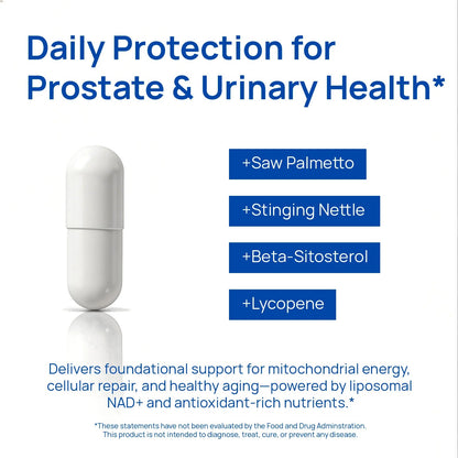NAD Supplement for Men – Liposomal NAD+ NMN Alternative Nitric Oxide Prostate Health Supplements with Resveratrol, CoQ10, L Citrulline and Lycopene for Anti-Aging & Cellular Energy Support 60 Capsules